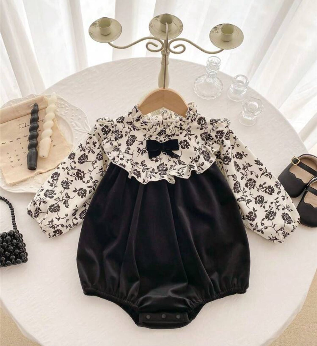 Black Velvet Romper