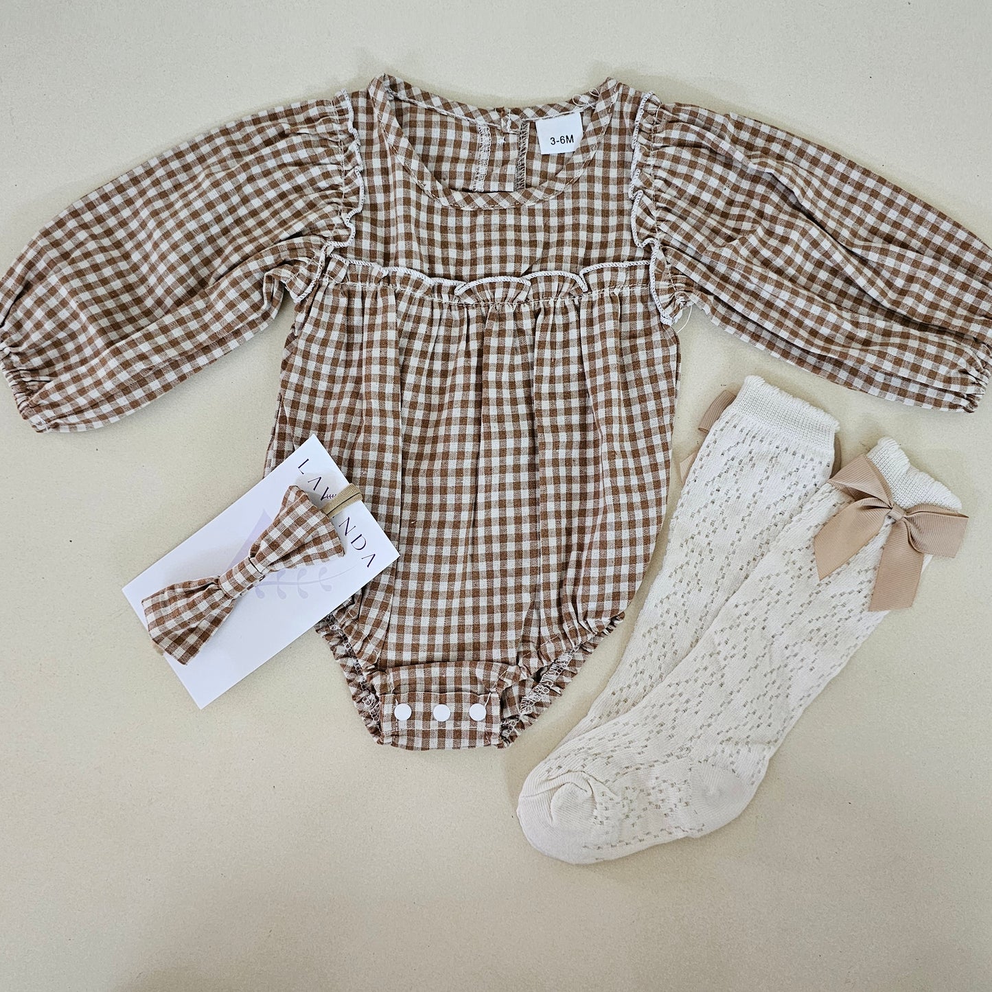 Pure cotton romper set for infant with headband & socks
