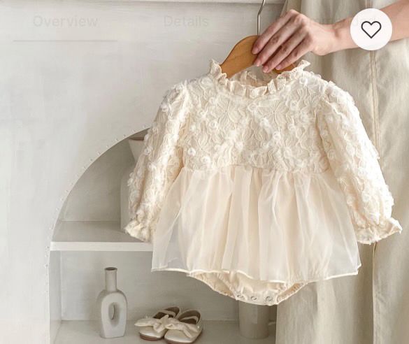 Rosette Lace Baby Romper Dress