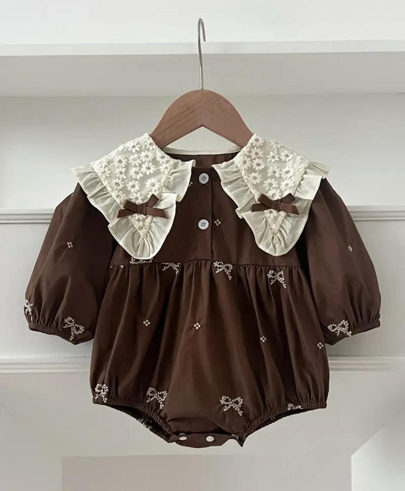 Full Sleeved Brown Romper