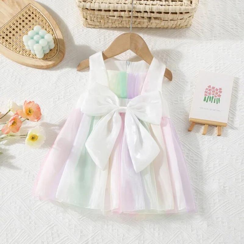 Pastel Rainbow Tulle Baby Girl Party Dress