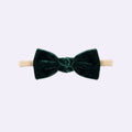 Green Velvet Knot Baby Headband – Soft Stretch Hair Band for Newborn Girls