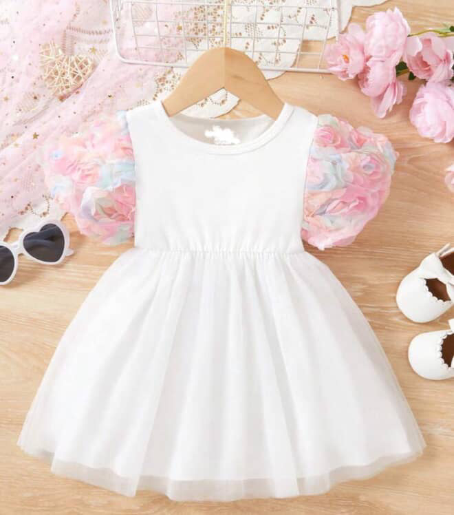White Tulle Party Dress for Baby Girl