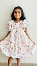 Floral Ruffle Cotton Dress for Girls – Spring Partywear