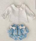 Baby Girl Polka Dot Top & Floral Bloomer Set | Cute Toddler Outfit
