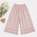 Wide-Leg Pants, White & Baby Pink
