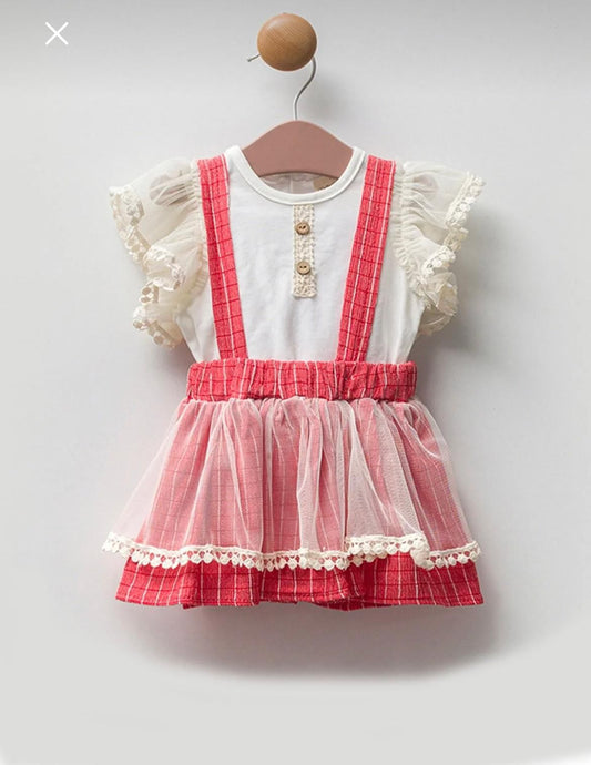 Baby Girl Tulle Skirt Suspender Dress Set