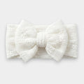 Ivory Pointelle Floral Lace Bow Headband