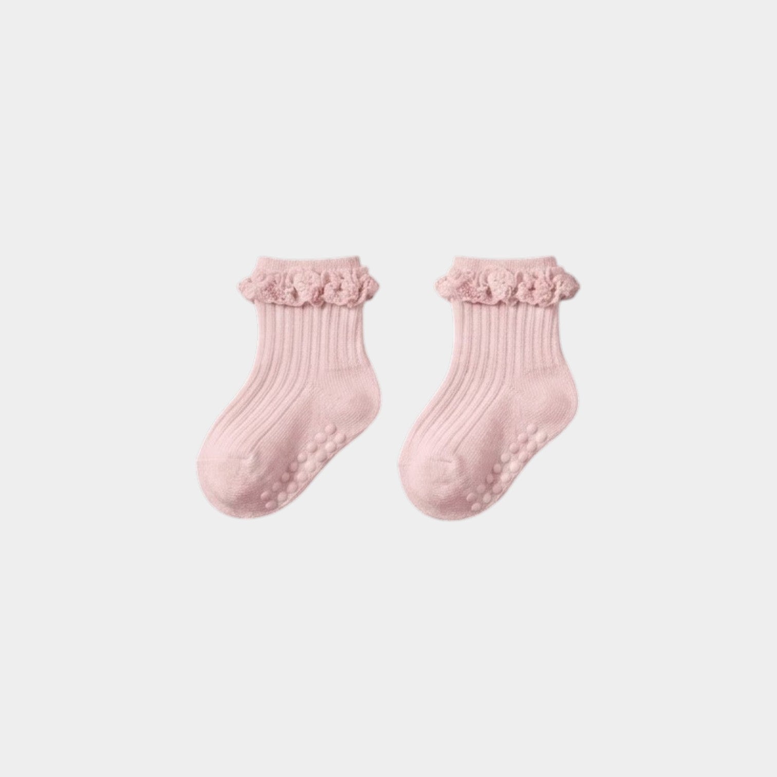 Delicate Lace Ruffle Ribbed Ankle Socks