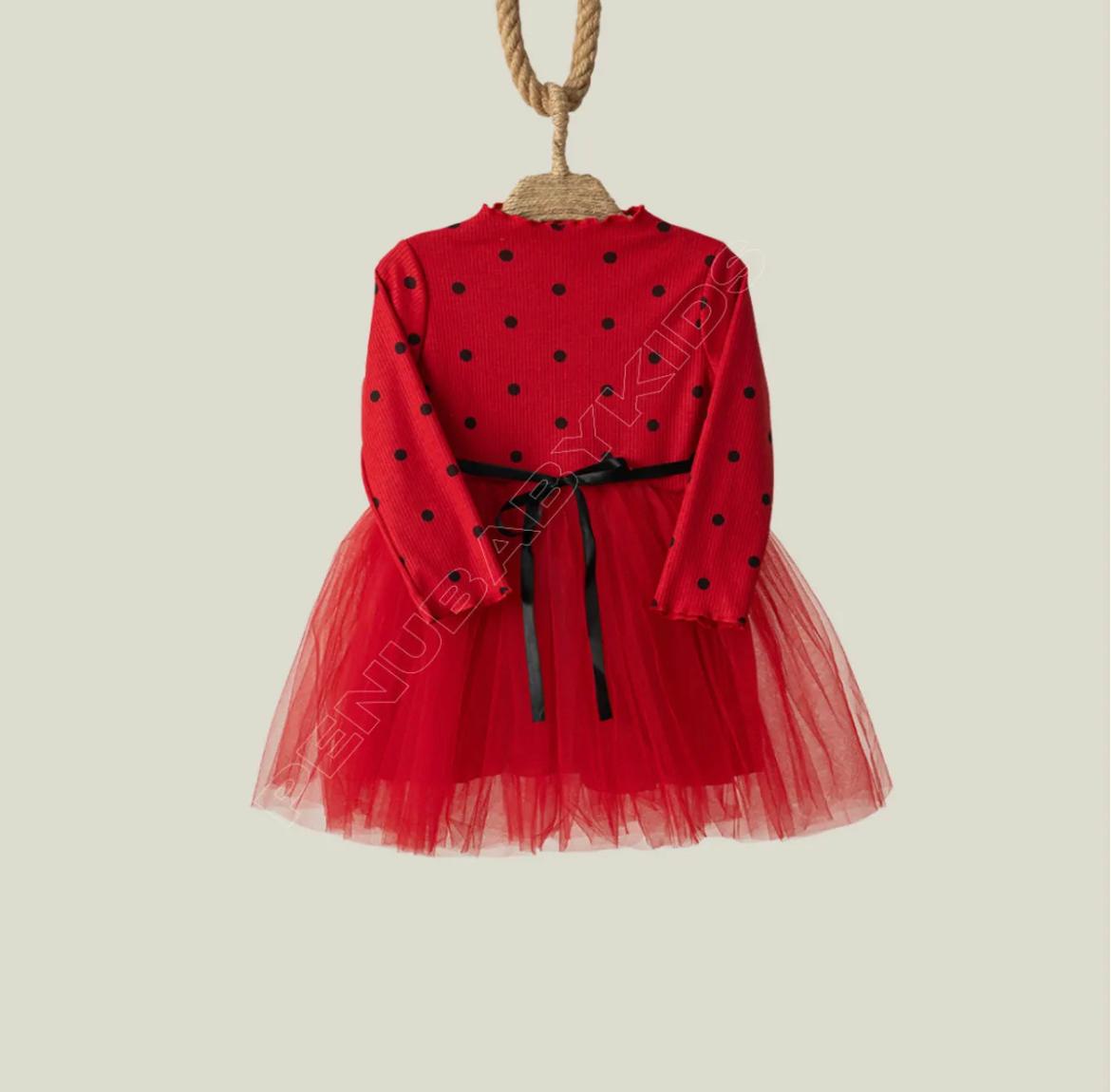red polka dot tulle dress Red polkadot tulle dress