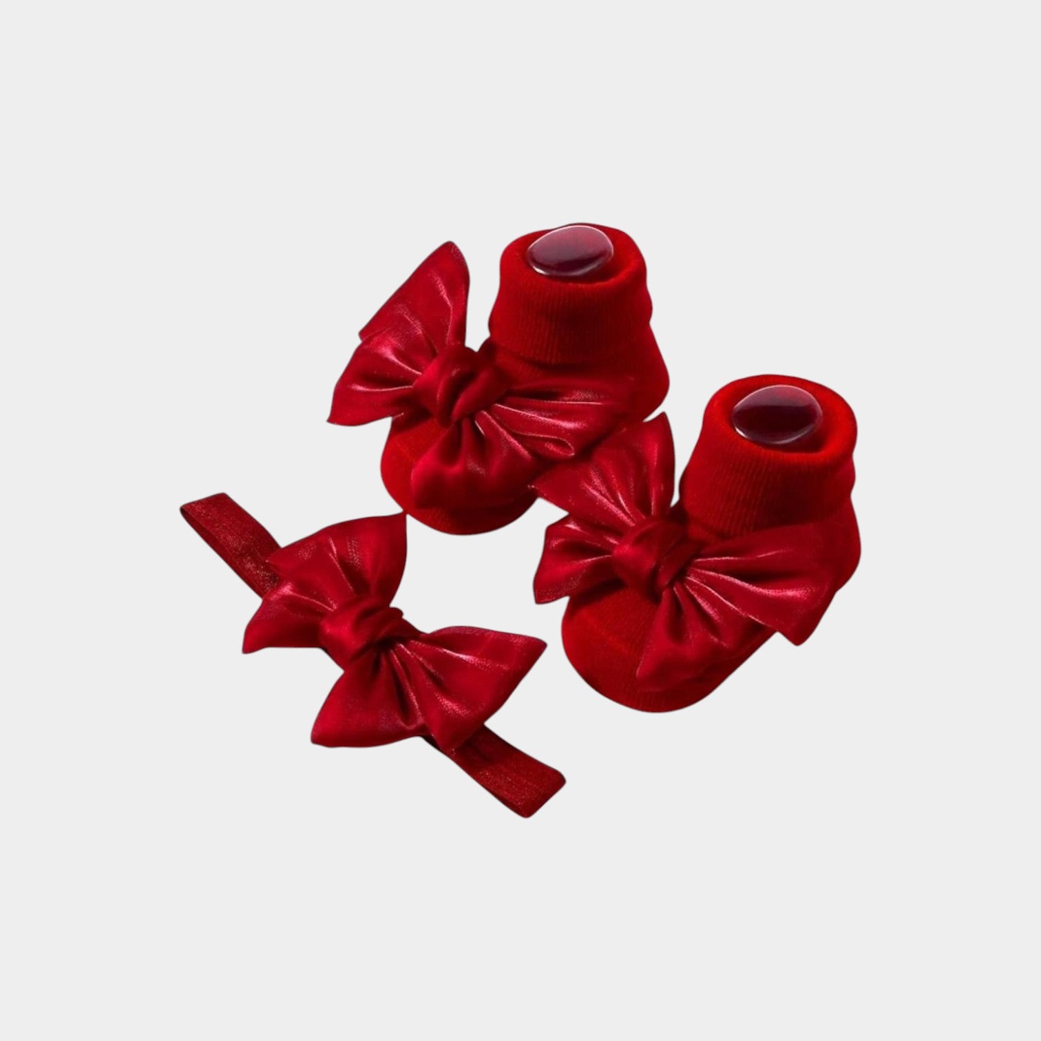 Festive Shimmer Bow Sock & Headband Set