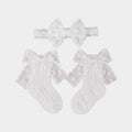 Lace Bow Headband & Socks Set for Baby Girls