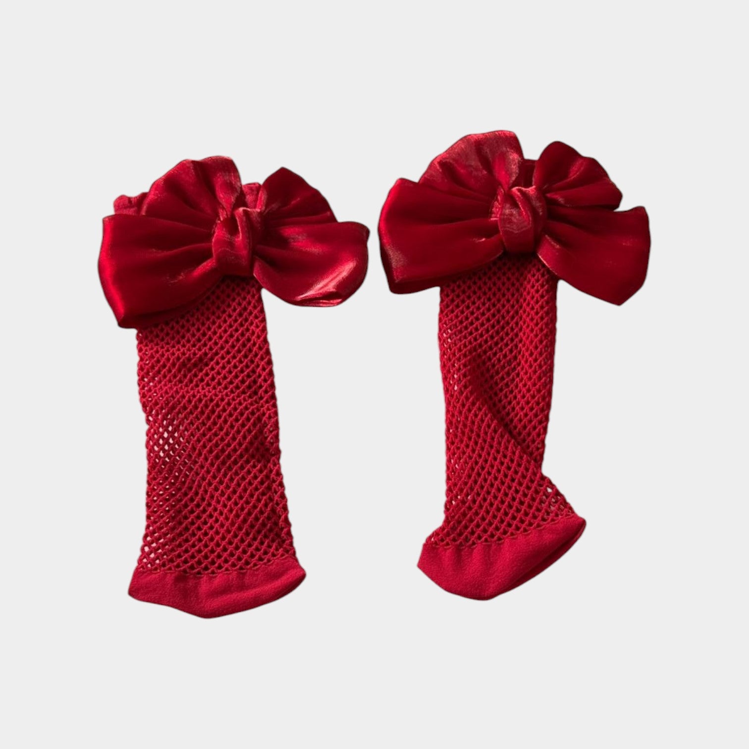 Girls’ Red Fishnet Bow Tights – Baby & Toddler