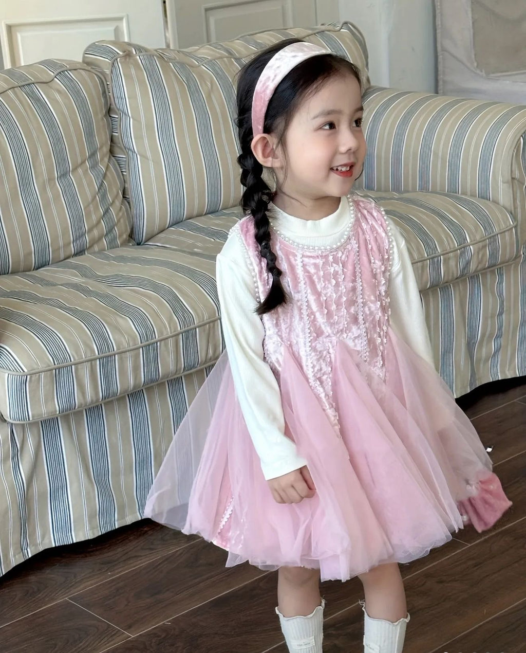 Pink Tulle Toddler Party Dress with Embroidered Bodice | Premium Girl Occasion Wear