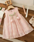 Pink Lace Baby Party Dress with Bow Detail | Premium Baby Girl Occasion Wear