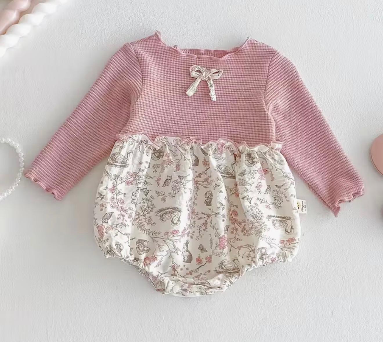 Floral Long Sleeve Baby Girl Romper