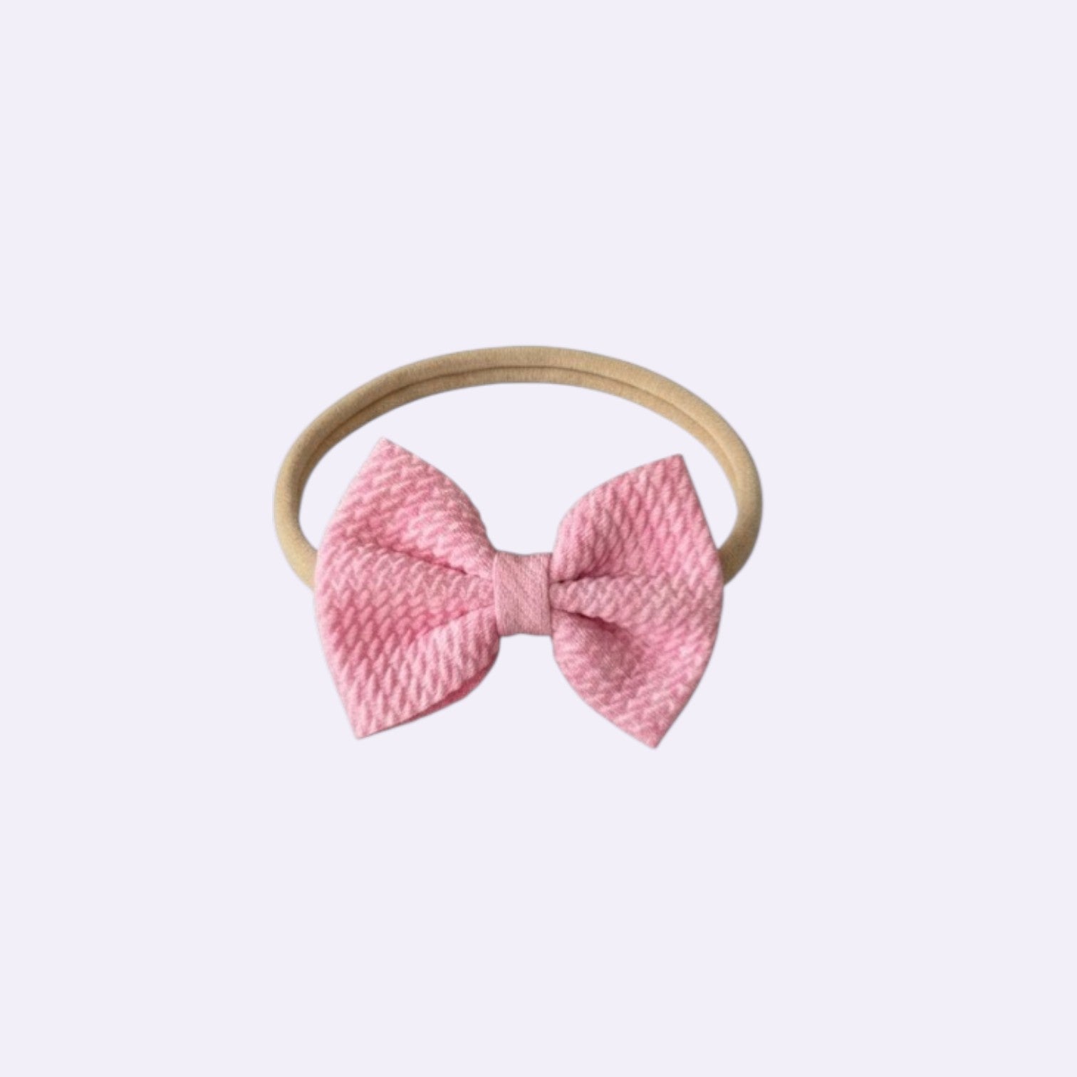 Petal Pink Waffle Knit Baby Headband – Soft Stretchy Nylon Band for Newborns and Toddlers