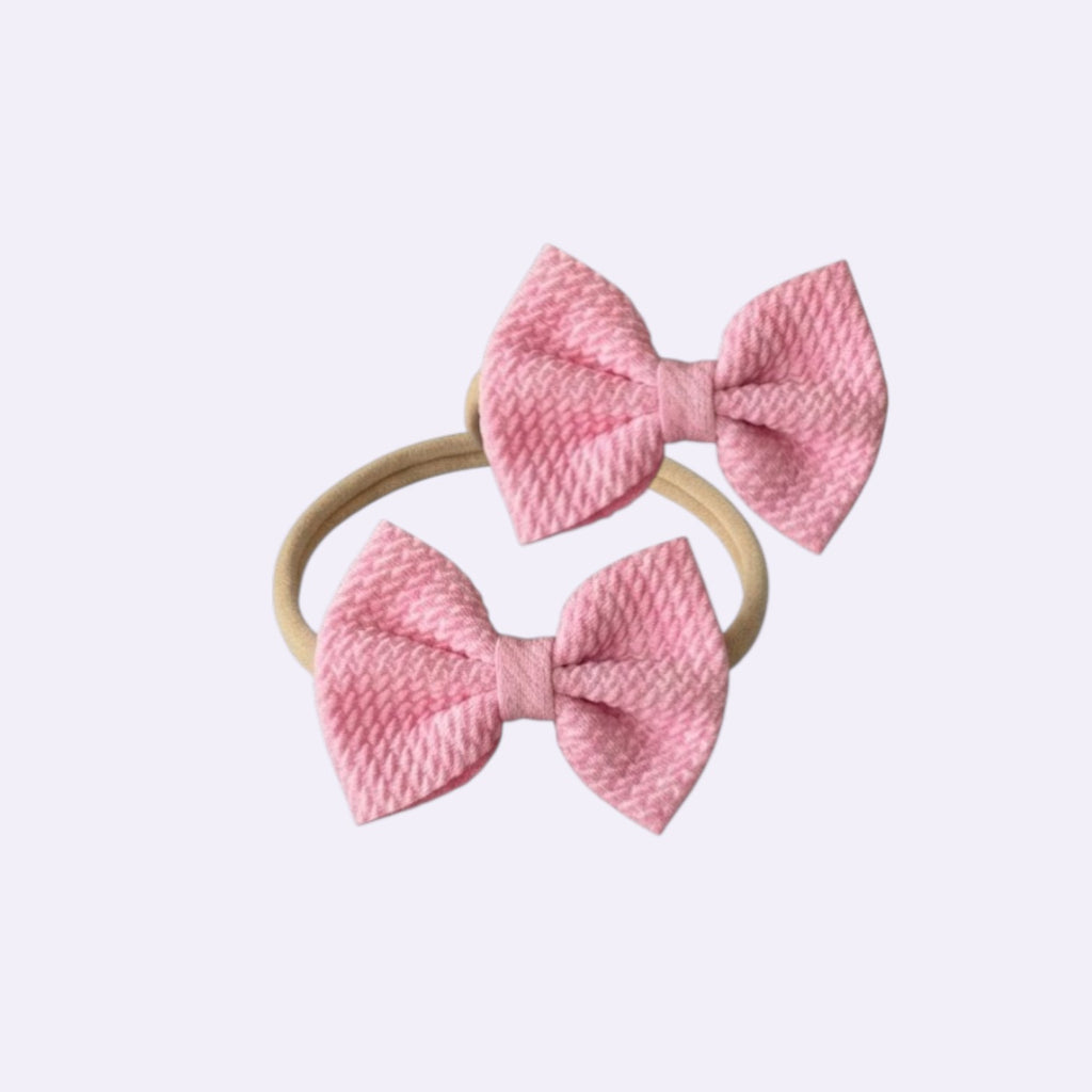 Petal Pink Waffle Knit Baby Headband – Soft Stretchy Nylon Band for Newborns and Toddlers