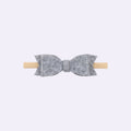 Heather Gray Felt Hand-Tied Baby Headband – Soft Stretchy Nylon Band for Newborns and Toddlers