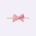 Dusty Rose Cotton Hand-Tied Baby Headband – Soft Stretchy Nylon Band for Newborns and Toddlers