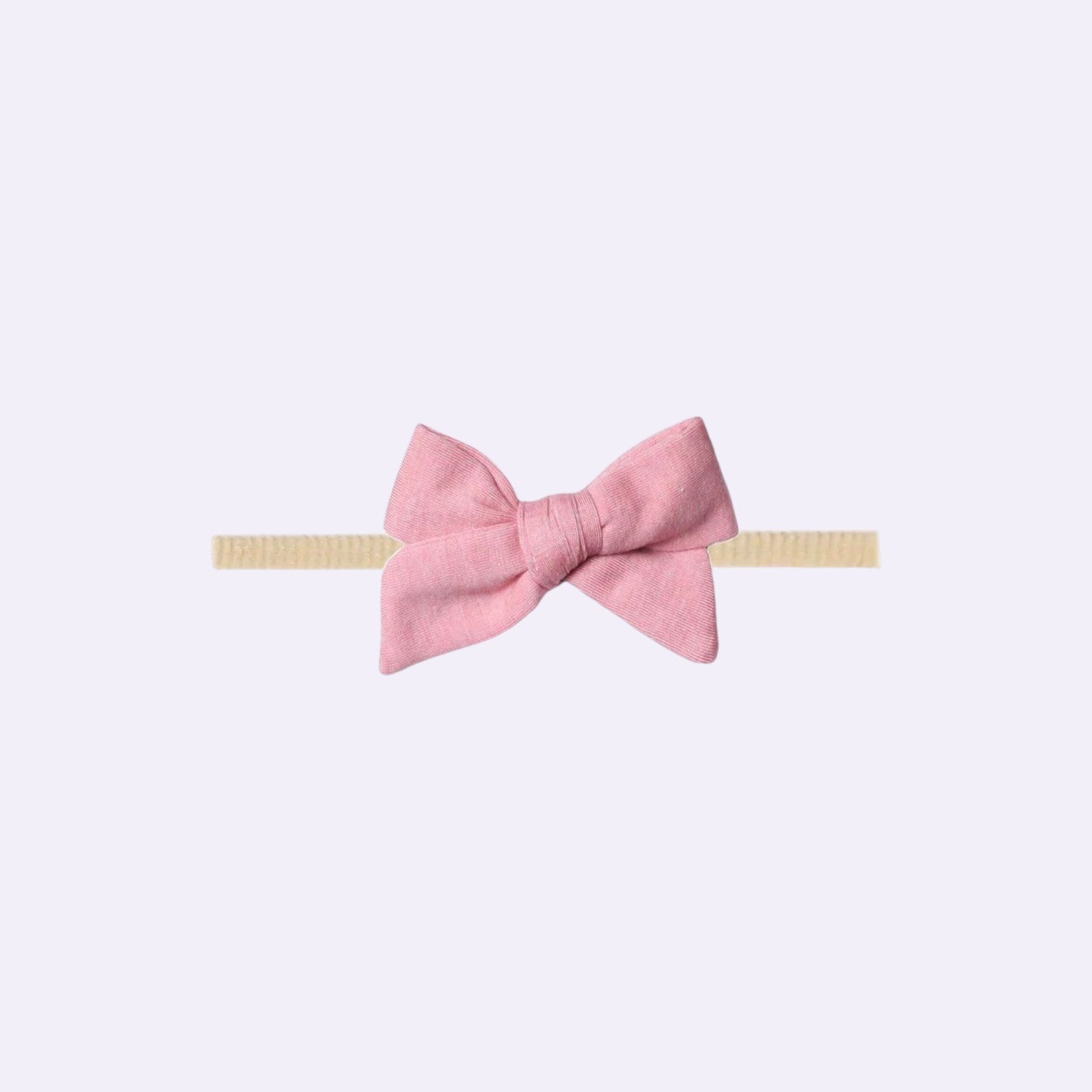 Dusty Rose Cotton Hand-Tied Baby Headband – Soft Stretchy Nylon Band for Newborns and Toddlers