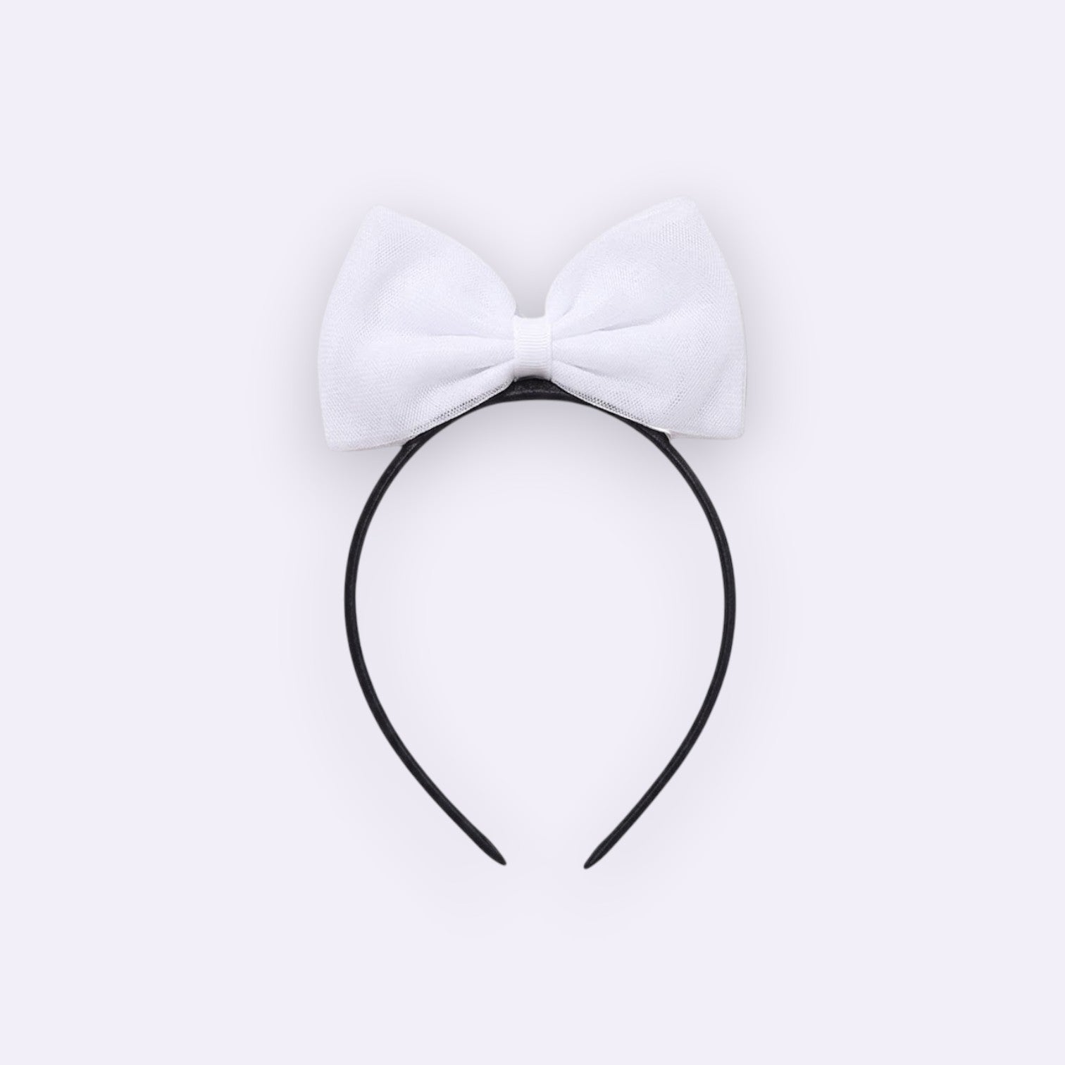 White Tulle Cloud Bow Headband – Classic Airy Design for Babies and Toddlers