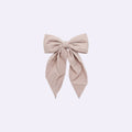 Sand Muslin Oversized Schoolgirl Hair Clip – Soft Crinkle Texture for Babies and Toddlers