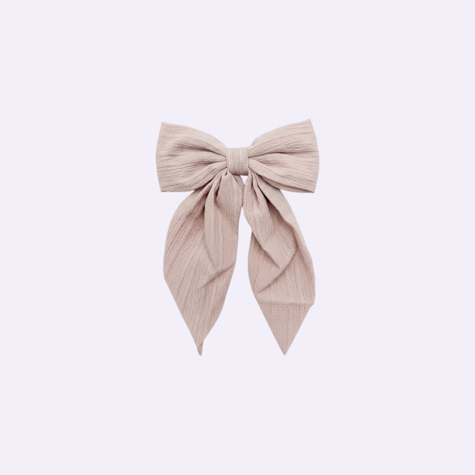 Sand Muslin Oversized Schoolgirl Hair Clip – Soft Crinkle Texture for Babies and Toddlers