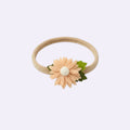Peach Felt Sunflower Baby Headband – Soft Stretchy Nylon Band for Newborns and Toddlers