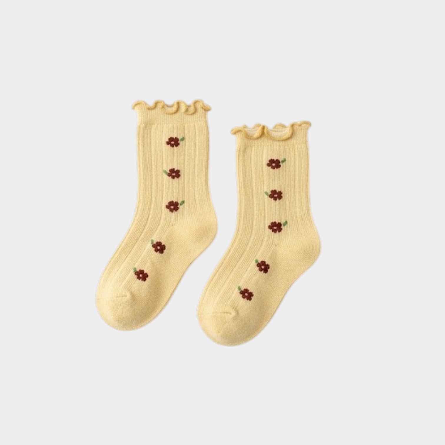 Wildflower Harvest Embroidered Ribbed Socks