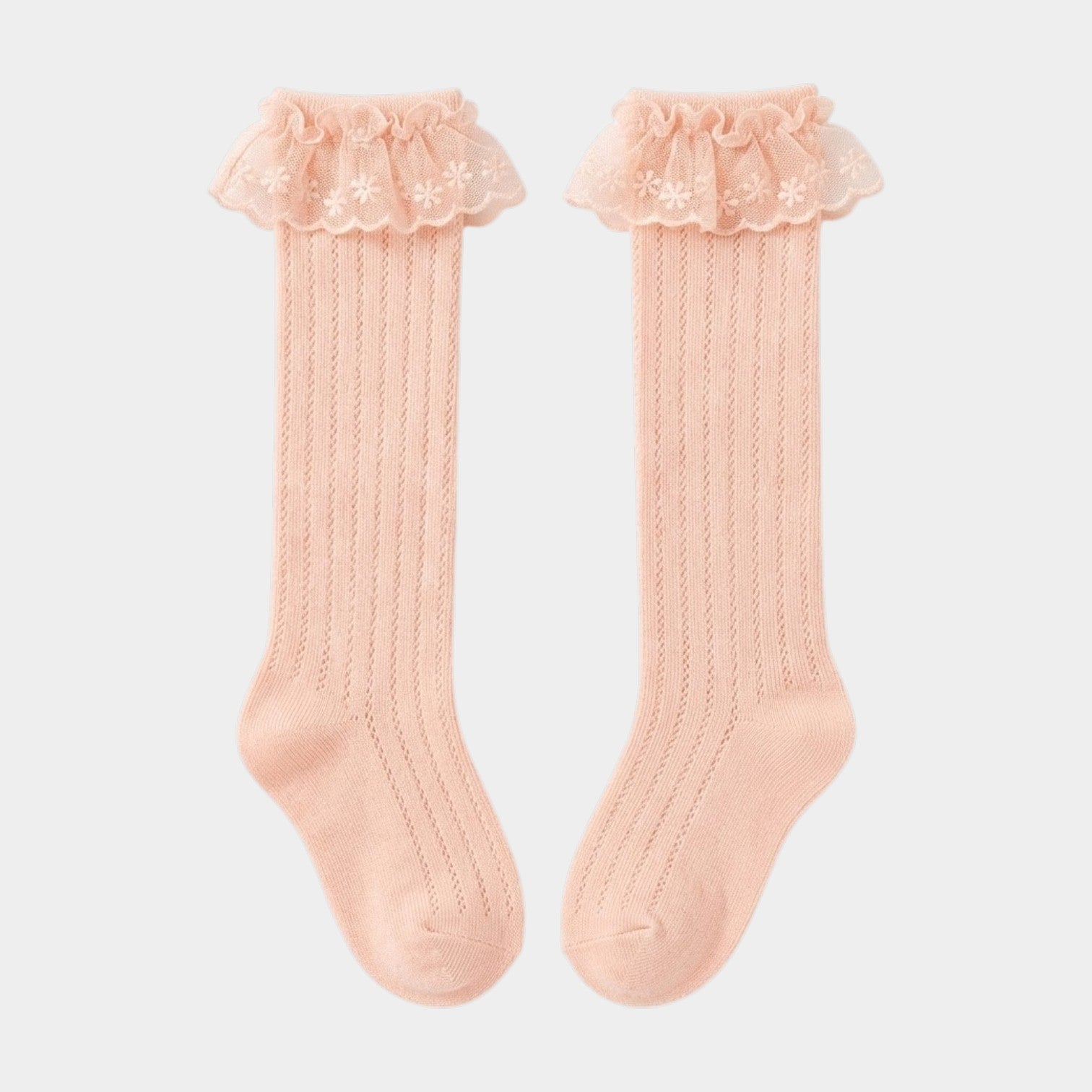 Heritage Charm Pointelle Lace Ruffle Knee-Highs