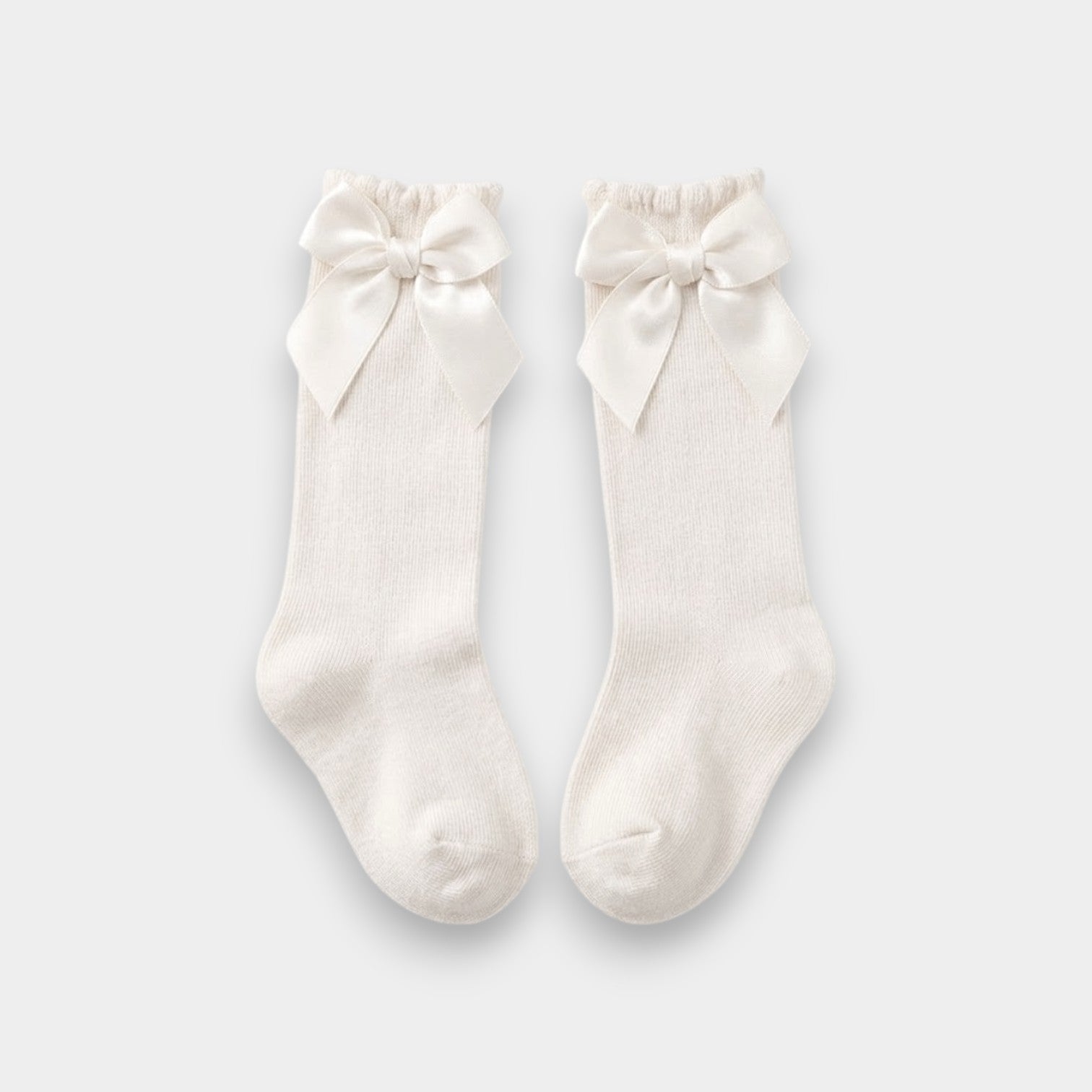 Timeless Elegance Satin Ribbon Knee-High Socks