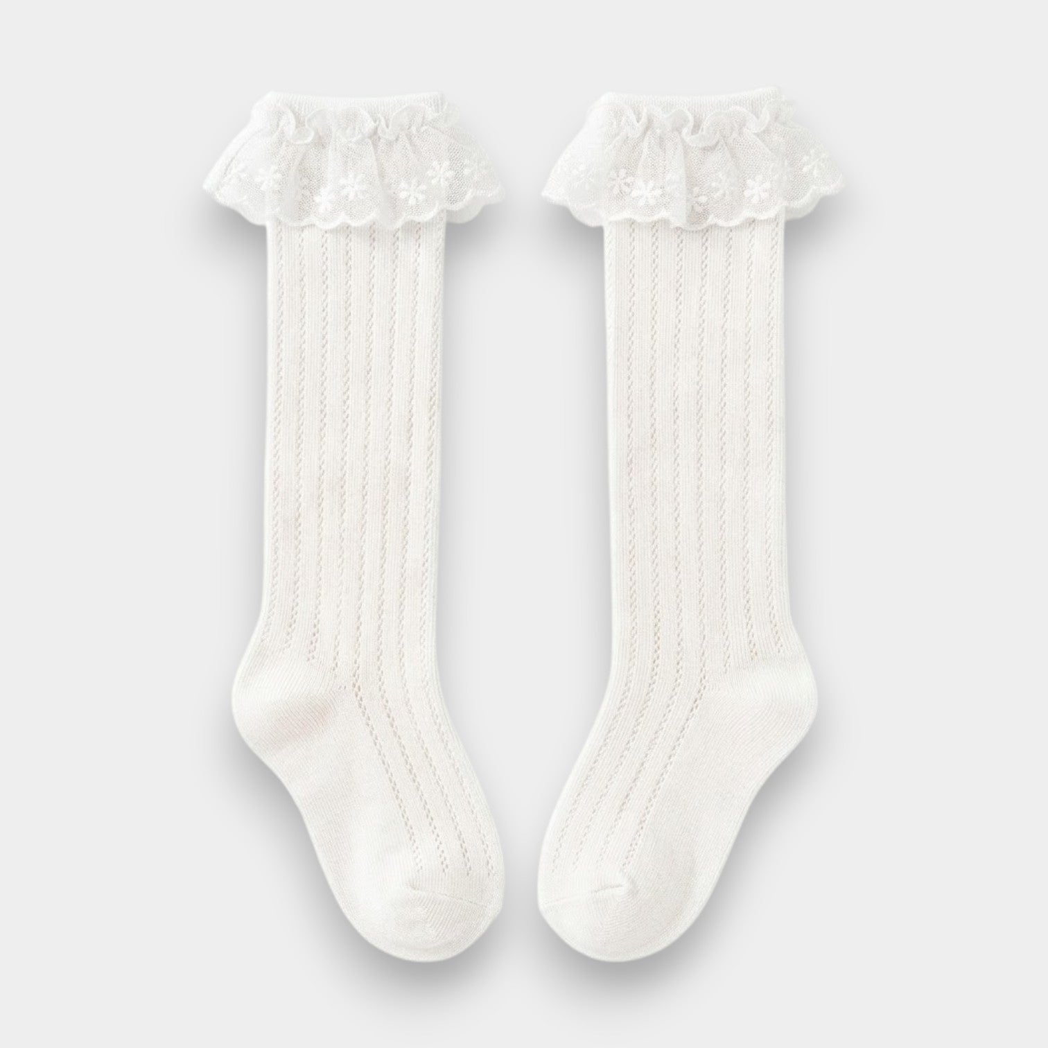 Heritage Charm Pointelle Lace Ruffle Knee-Highs
