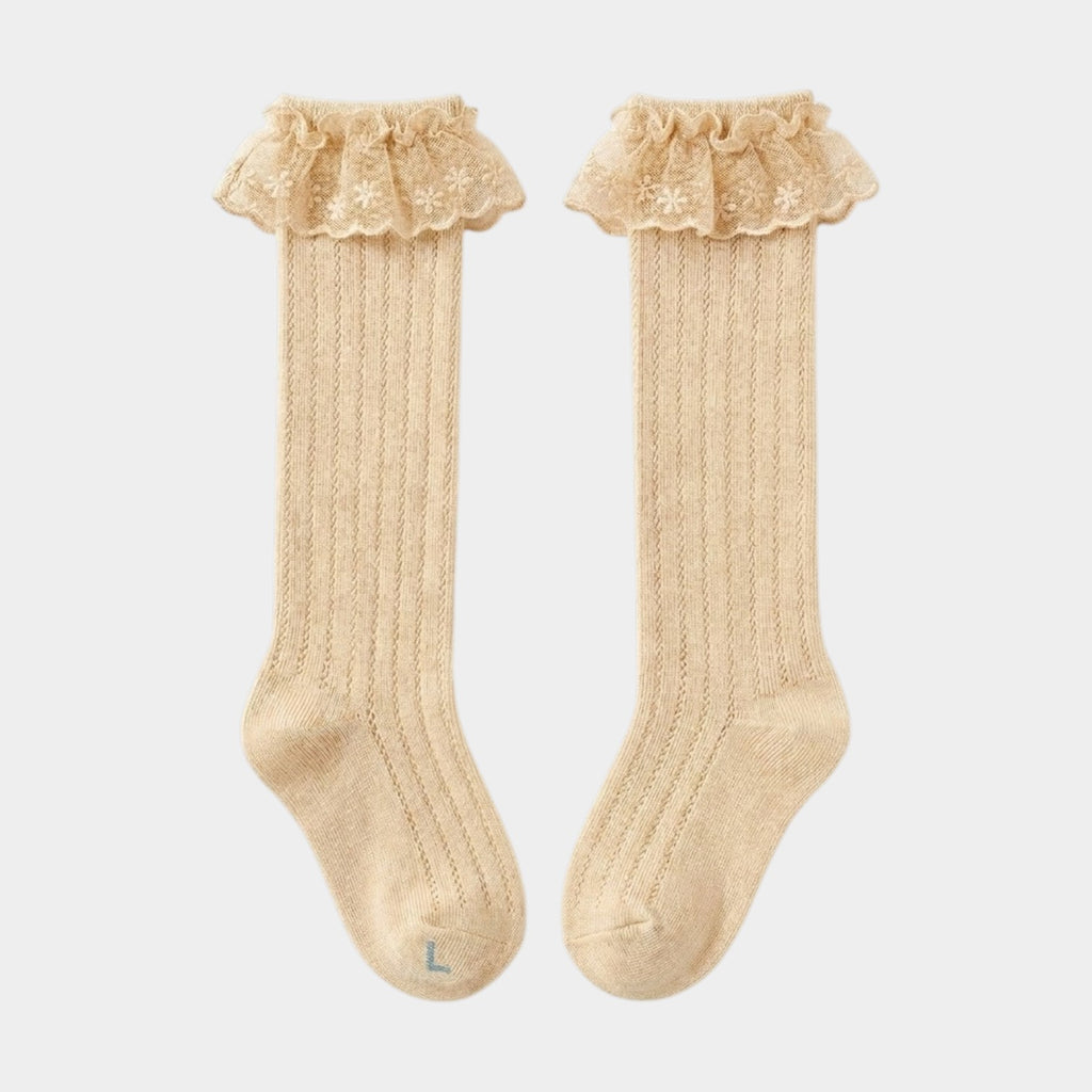 Heritage Charm Pointelle Lace Ruffle Knee-Highs
