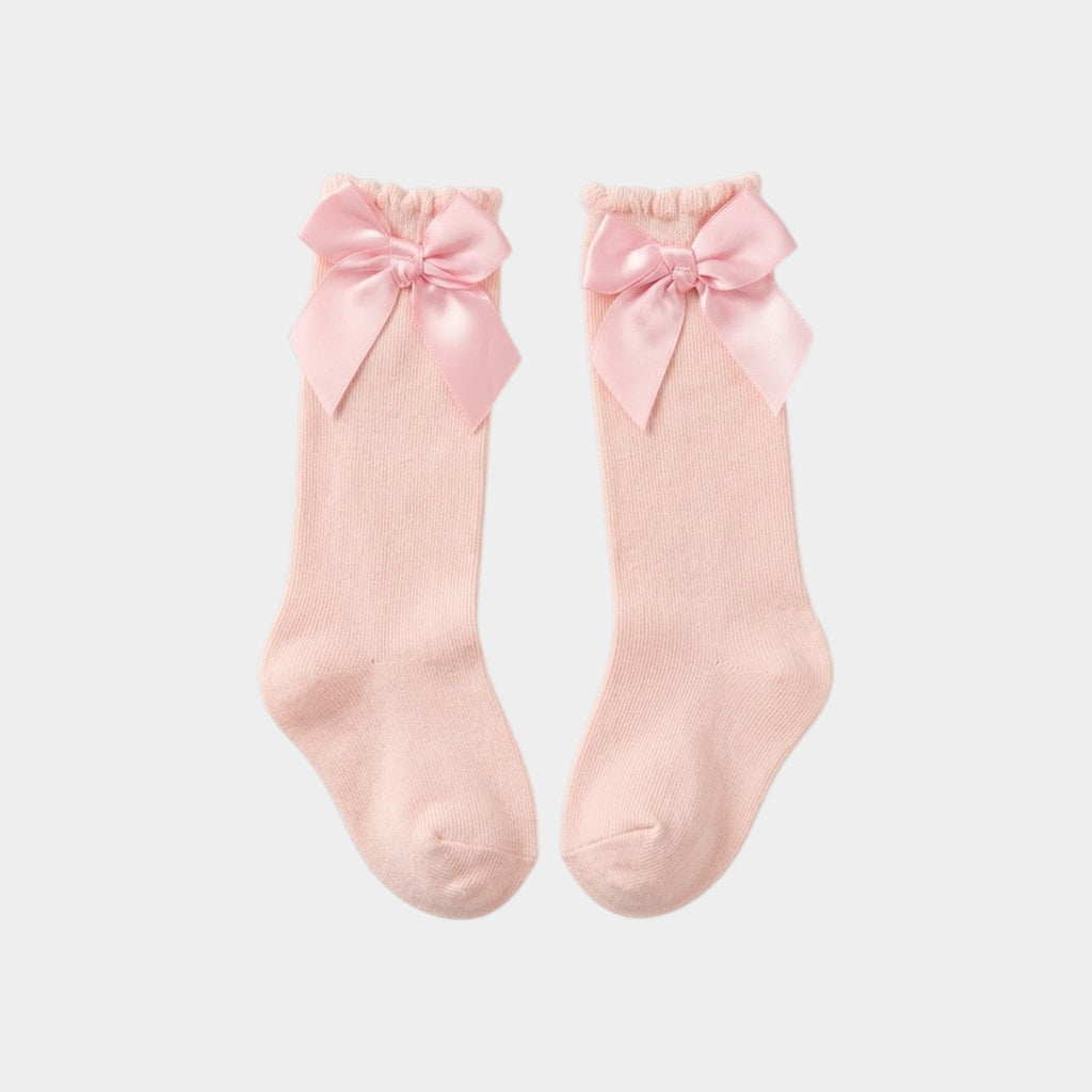 Timeless Elegance Satin Ribbon Knee-High Socks