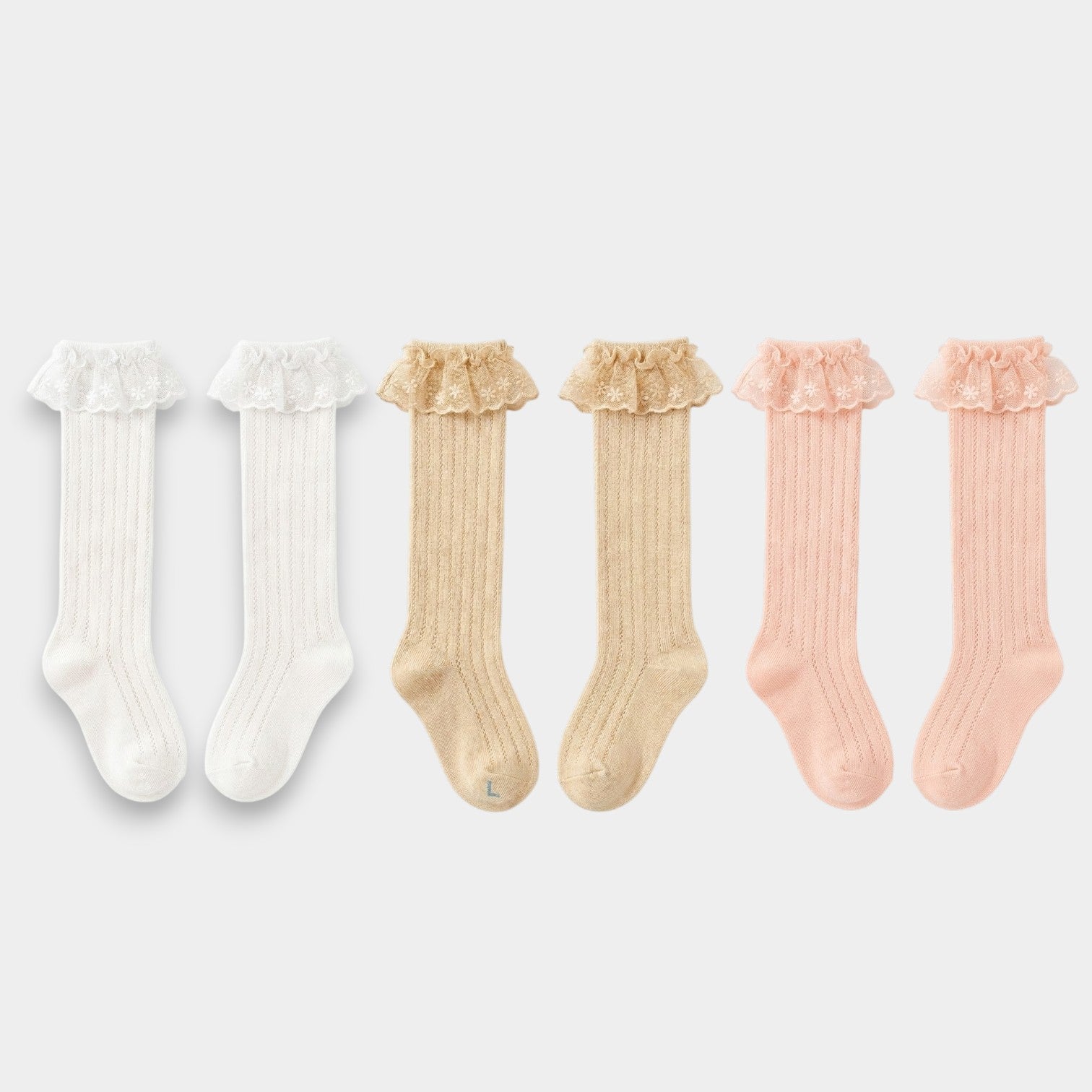 Heritage Charm Pointelle Lace Ruffle Knee-Highs