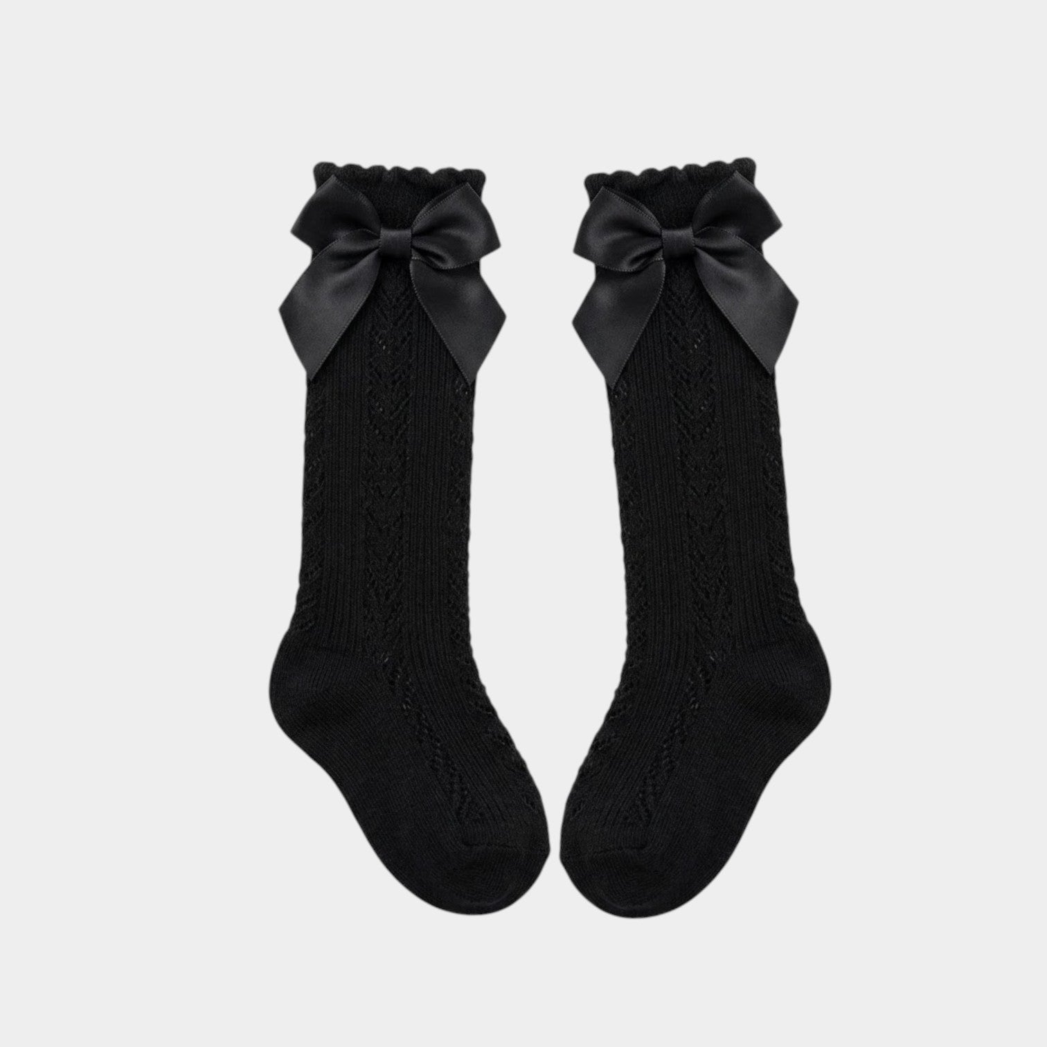 Timeless Elegance Satin Ribbon Knee-High Socks