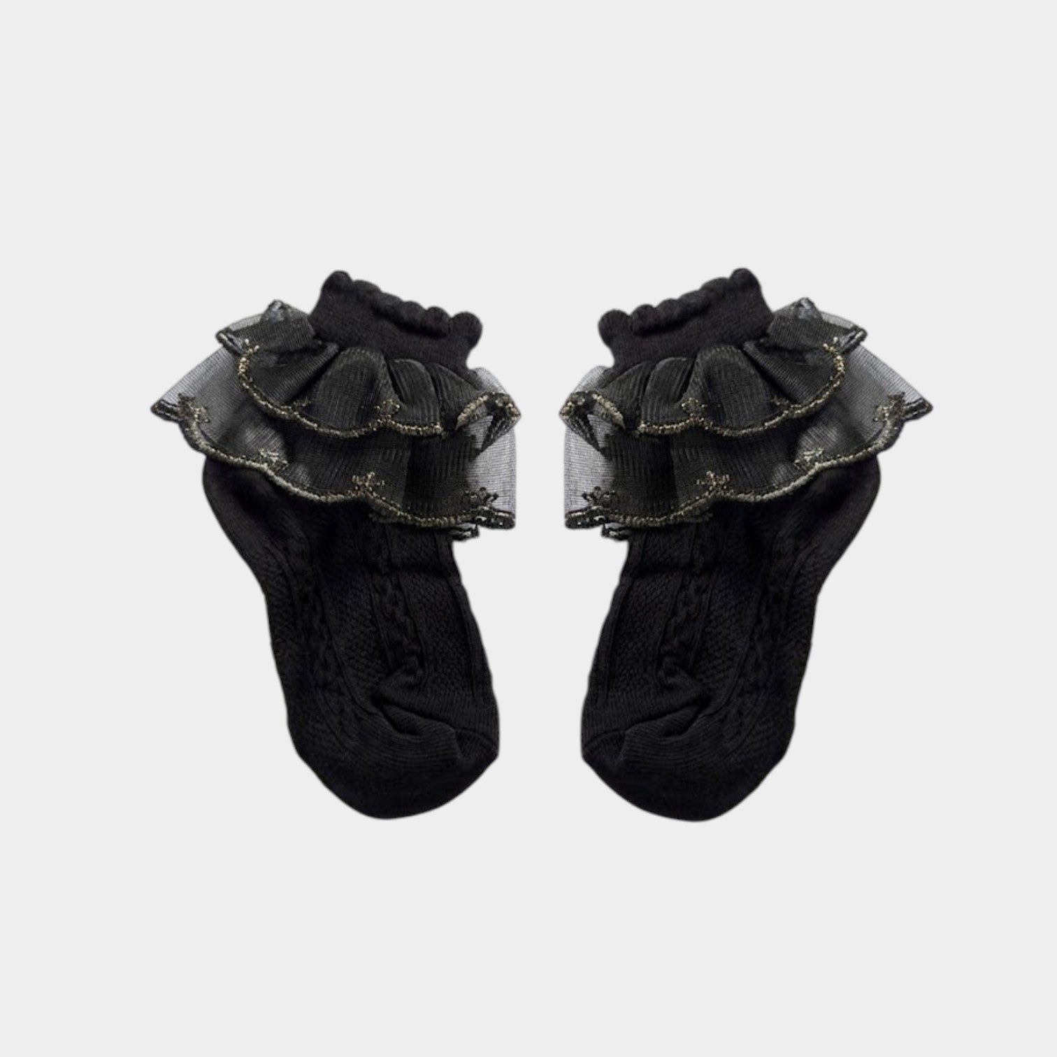 Midnight Tiered Tulle Ruffle Socks