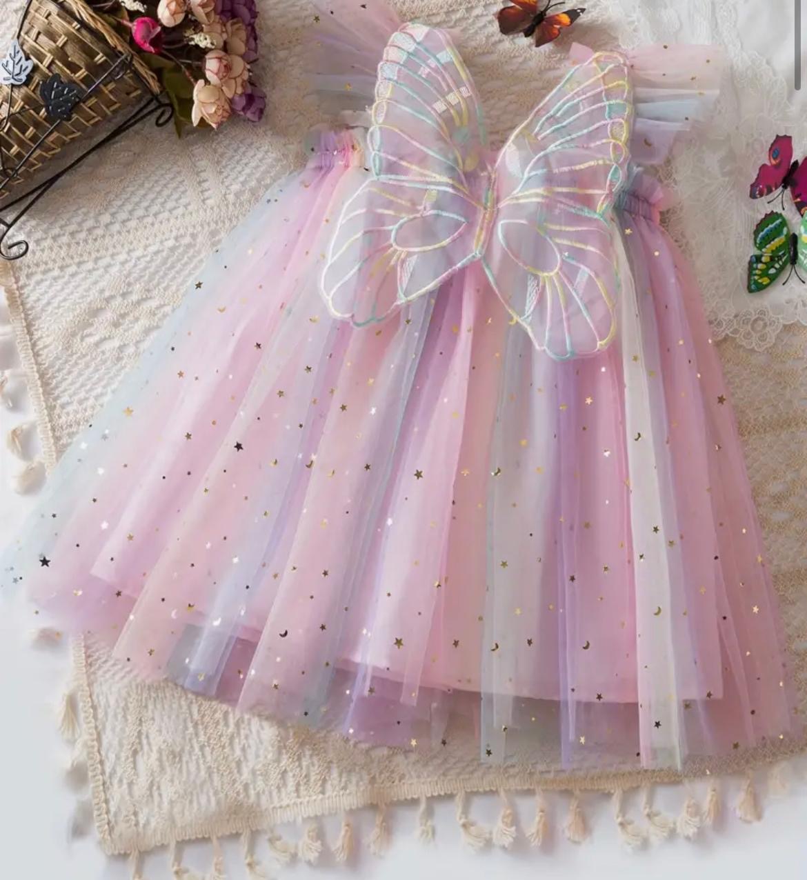Girls Butterfly Frocks in Soft Net