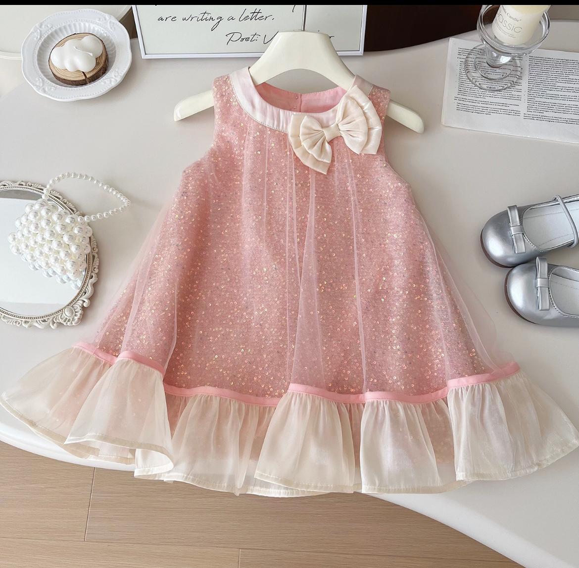 Pink Sparkle Party Dress for Baby Girls