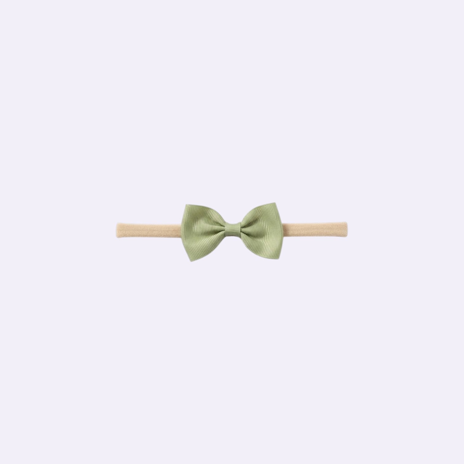 Sage Grosgrain Butterfly Bow Nylon Headband – Soft Boutique Accessory for Babies