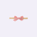 Dusty Rose Velvet Hand-Tied Nylon Headband – Soft Heirloom Baby Accessory