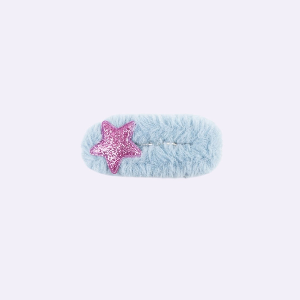 Plush Fur & Icon Snap Clip Set – Playful Heart and Star Baby Accessories