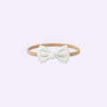 Hand-Tied Ribbed Bow Nylon Headband – Ultra-Soft Newborn & Baby Accessory