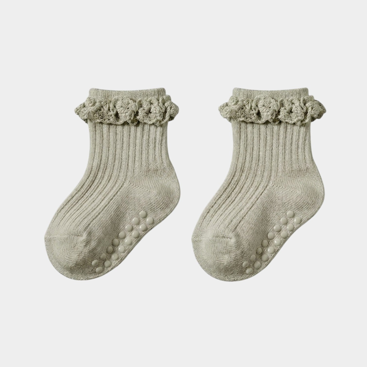 Delicate Lace Ruffle Ribbed Ankle Socks