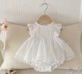 White Baby Girl Dress Romper – Premium Cotton Newborn