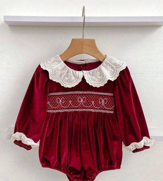 Velvet Heirloom Smocked Romper