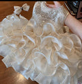 Luxury Baby Girl Ruffle Party Dress – Ivory