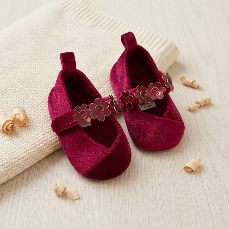 Velvet Blossom Crossover Ballet Booties