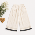 Ruffle Hem Wide-Leg Pants, Cream, Olive & Grey